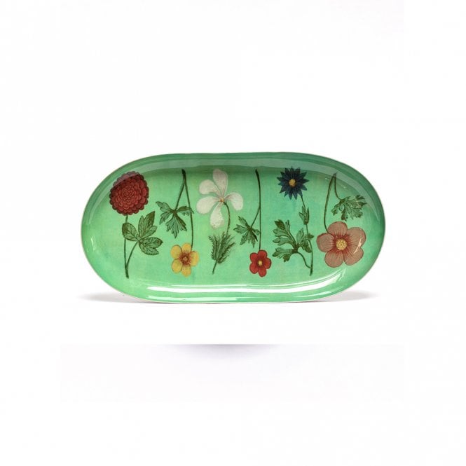 Roomytown Festival of Flowers Oval Enamel Trinket Tray