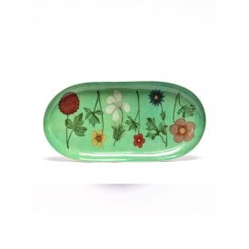Festival of Flowers Oval Enamel Trinket Tray