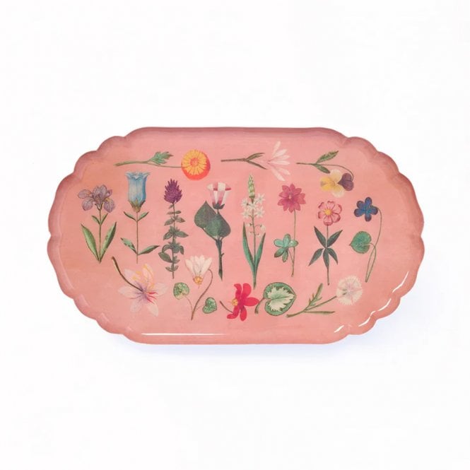 Roomytown Festival of Flowers Scallop Edge Enamel Trinket Tray