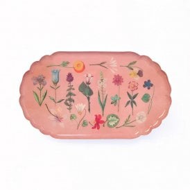 Festival of Flowers Scallop Edge Enamel Trinket Tray