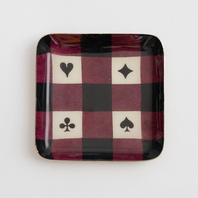 Roomytown House of Suits Small Square Enamel Tray