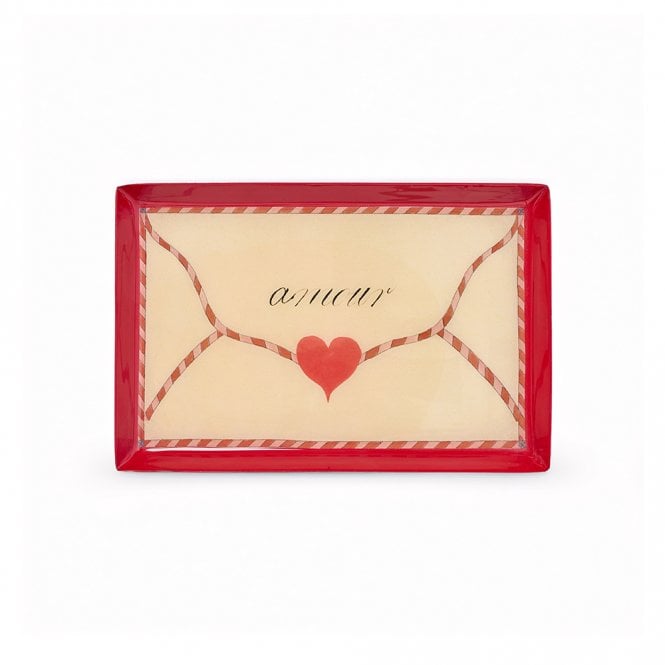 Roomytown Love Letter Rectangle Enamel Trinket Tray