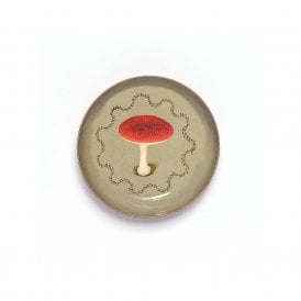 Mushroom Round Enamel Trinket Tray