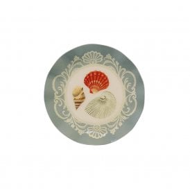Sea Shells Wavy Round Enamel Trinket Tray