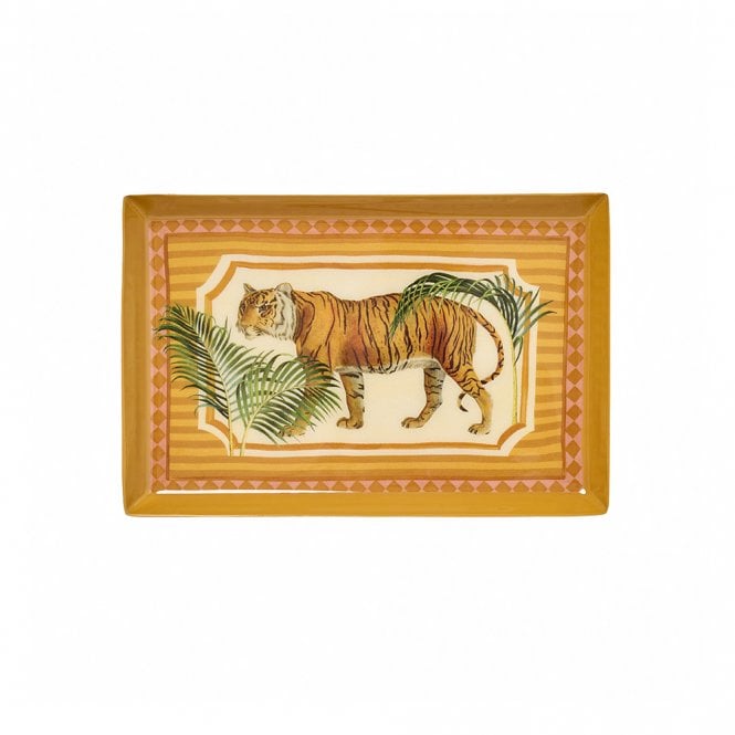 Roomytown Tiger Rectangle Enamel Trinket Tray