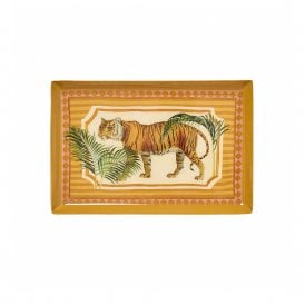 Tiger Rectangle Enamel Trinket Tray