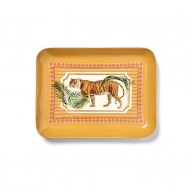 Tiger Rectangle Enamel Trinket Tray