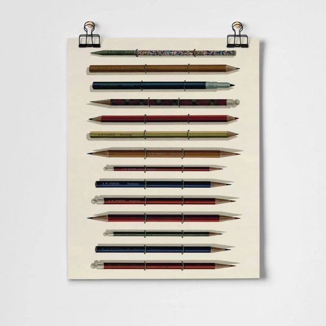 Roomytown Vintage Pencils A3 Unframed Print