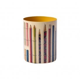Vintage Pencils & Chalks Enamel Pot