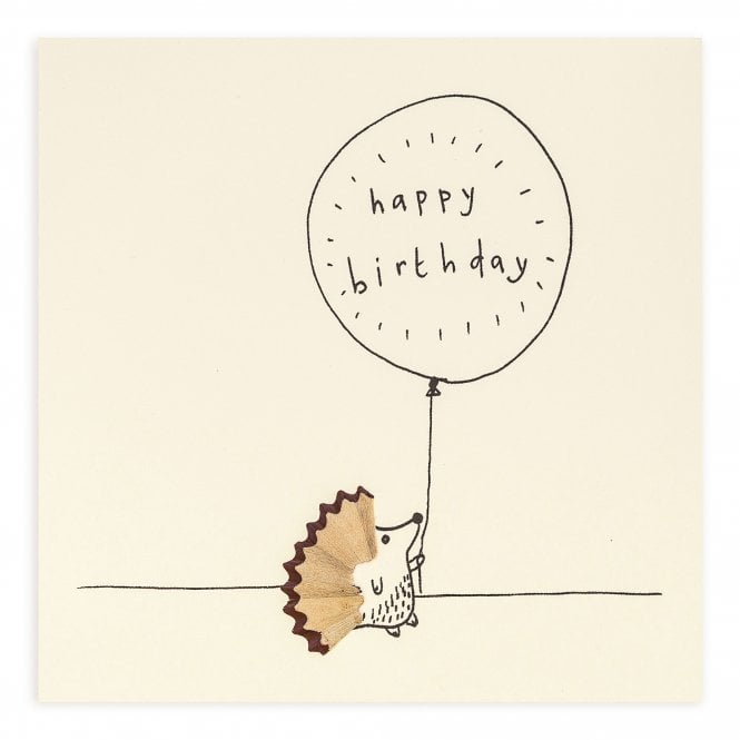 Ruth Jackson Birthday Hedgehog Pencil Shavings Card