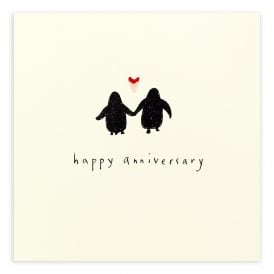 Penguin Anniversary Pencil Shavings Card