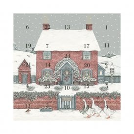 Christmas Cottage Advent Calendar Card