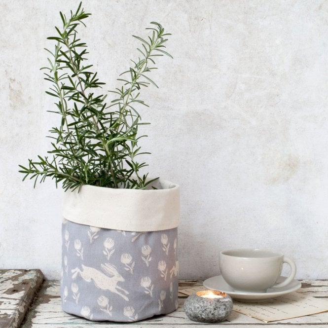 Sam Wilson Studio Running Hare Grey Cotton Pot Bag