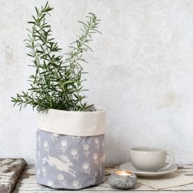 Running Hare Grey Cotton Pot Bag