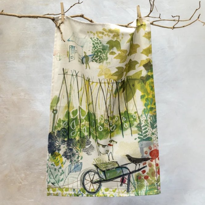 Sam Wilson Studio Dog & Blackbird Tea Towel