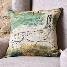 Heathland Hare Square Linen Cushion