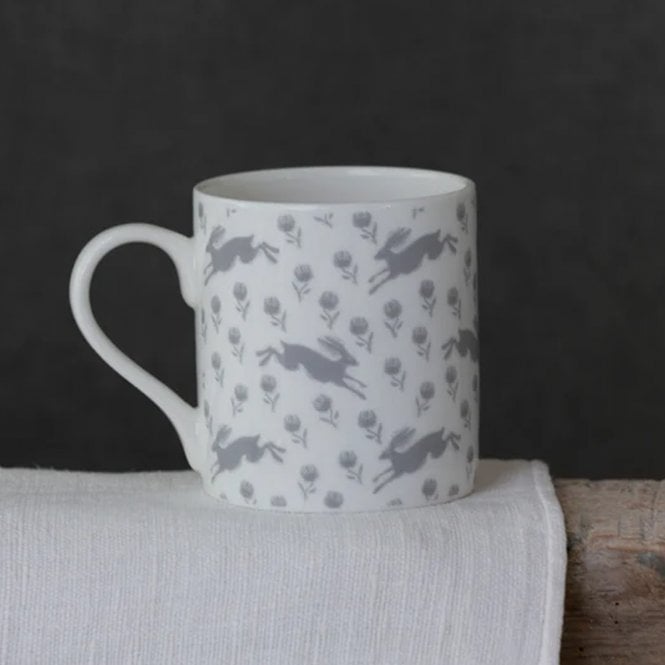 Sam Wilson Studio Running Hare Small Pattern White Bone China Mug