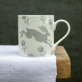 Running Hare White Bone China Mug