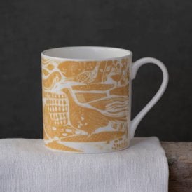 Through The Fields Ochre Bone China Mug
