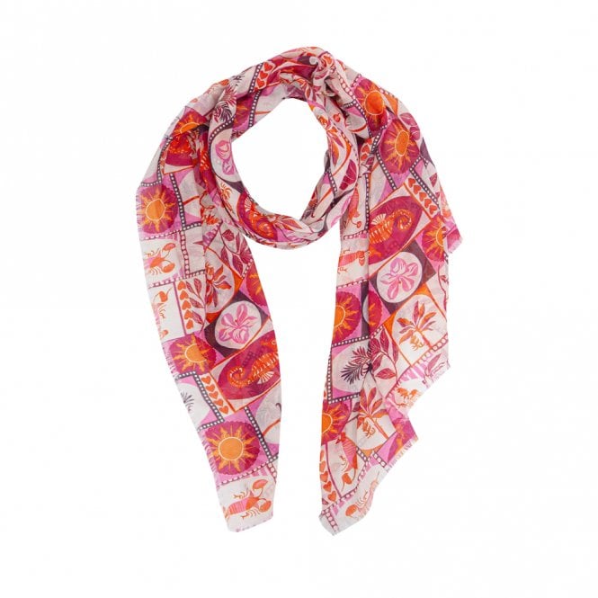 Sarta Postcard Pink Lightweight Scarf