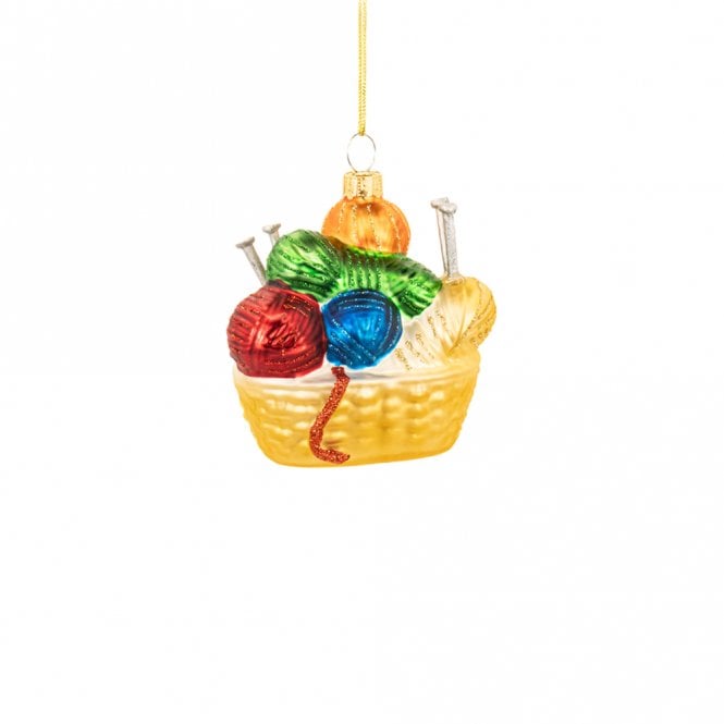 Sass & Belle Basket of Yarn Shaped Bauble