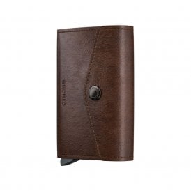 Leather Envelope Wallet Vintage Chocolate