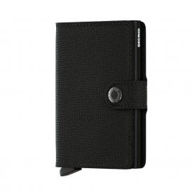 Leather Miniwallet Crisple Black