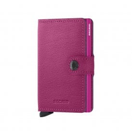 Leather Miniwallet Crisple Fuchsia