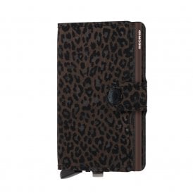 Leather Miniwallet Leopard Brown