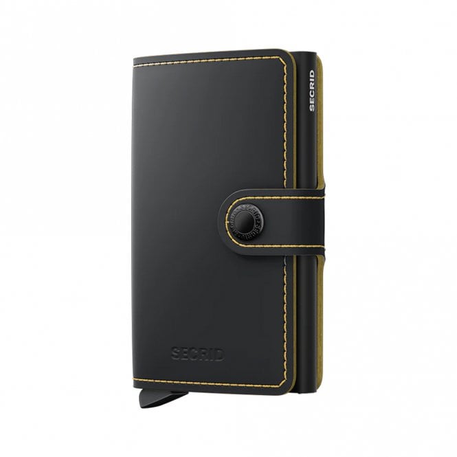 Secrid Leather Miniwallet Matte Black & Ochre