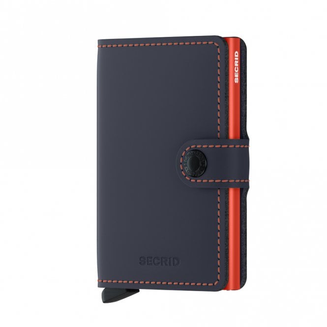 Secrid Leather Miniwallet Matte Night Blue & Orange
