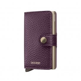 Leather Miniwallet Pebble Grape