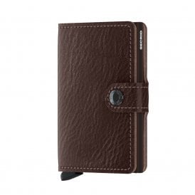 Leather Miniwallet Veg Espresso Brown