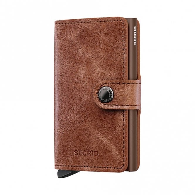 Secrid Leather Miniwallet Vintage Cognac Brown