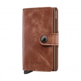 Leather Miniwallet Vintage Cognac Brown