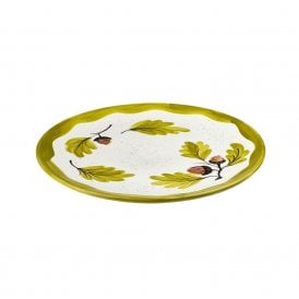 Autumn Acorns Round Ceramic Serving Platter