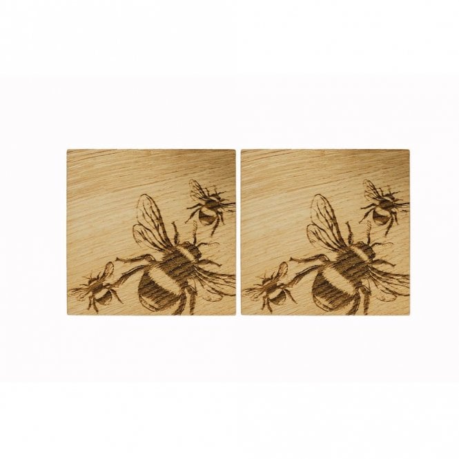 Selbrae House Bee Oak Coasters - Set of 2