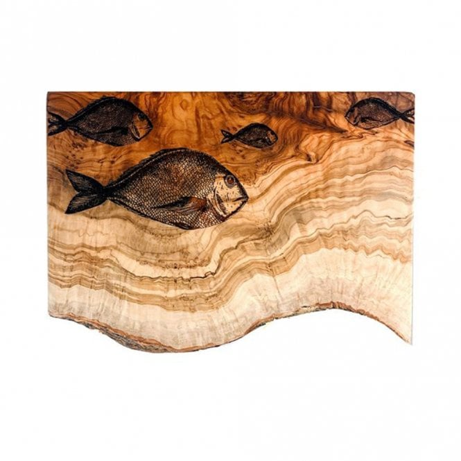 Selbrae House Fish Repeat Olive Wood Rustic Chopping Board