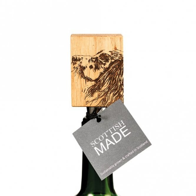 Selbrae House Spaniel Oak Bottle Stopper