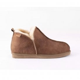 Annie Antique Cognac Sheepskin Boot Slippers