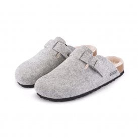 Hilma Grey Wool Mix Slipper Shoes