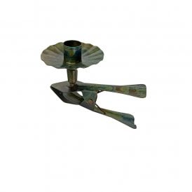 Aged Brass Metal Candle Clip 16cm