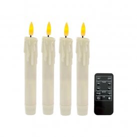LED Ivory Dripping Candles Set of 4