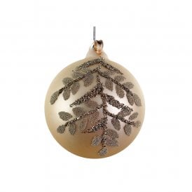 Matt Gold with Gold Branch Glass Bauble 8cm