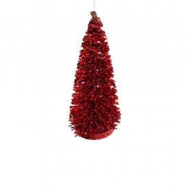 Red Glitter Tree Ornament 11cm