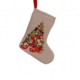 Stocking with Beaded Tree 16.5cm