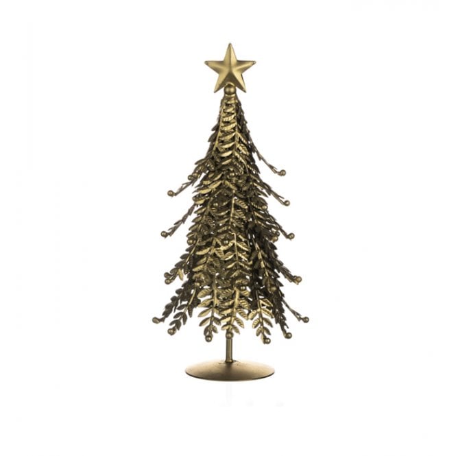Shoeless Joe Leaf Gold Christmas Tree Standing Decoration