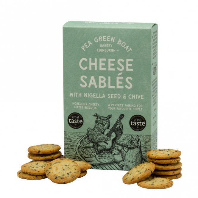 Shortbread House Cheese Sables with Vigella Seeds and Chive 80g Box