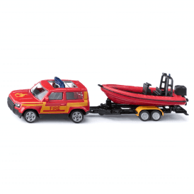 Fire Land Rover Defender 90 with Life Boat Toy Vehicle