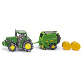John Deere Tractor with Round Baler Toy Vehicle